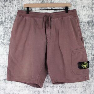 STONE ISLAND Mens  XL Bermuda Cargo Shorts Cotton Garment Dyed Mauve Color